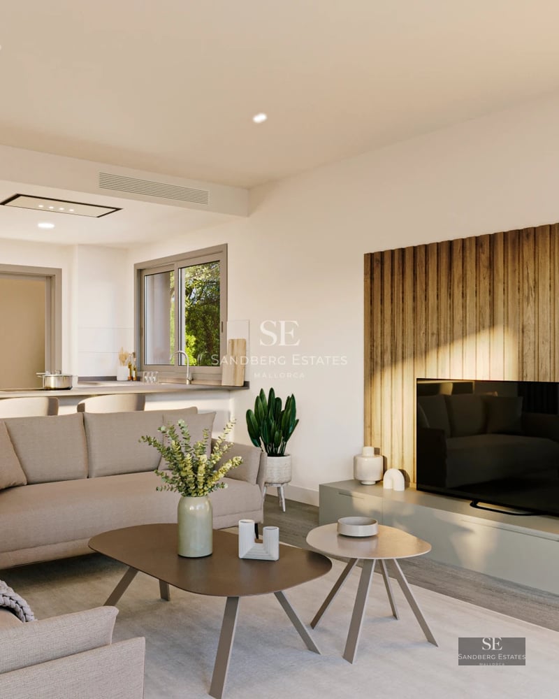 Exterior view of a modern villa. Infinity pool, spacious terraces, minimalist design, luxury finishes, lush garden.