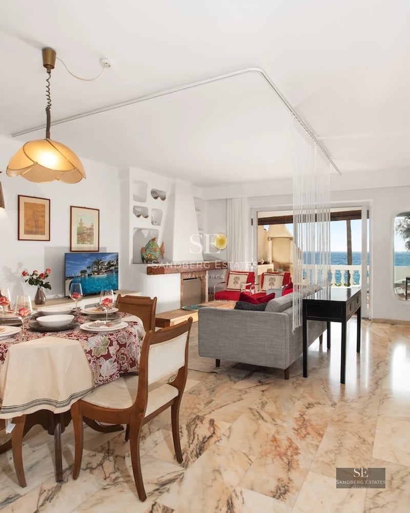 Modern terrace with infinity pool and panoramic sea views. Elegant furniture, minimalist design, and relaxing atmosphere.