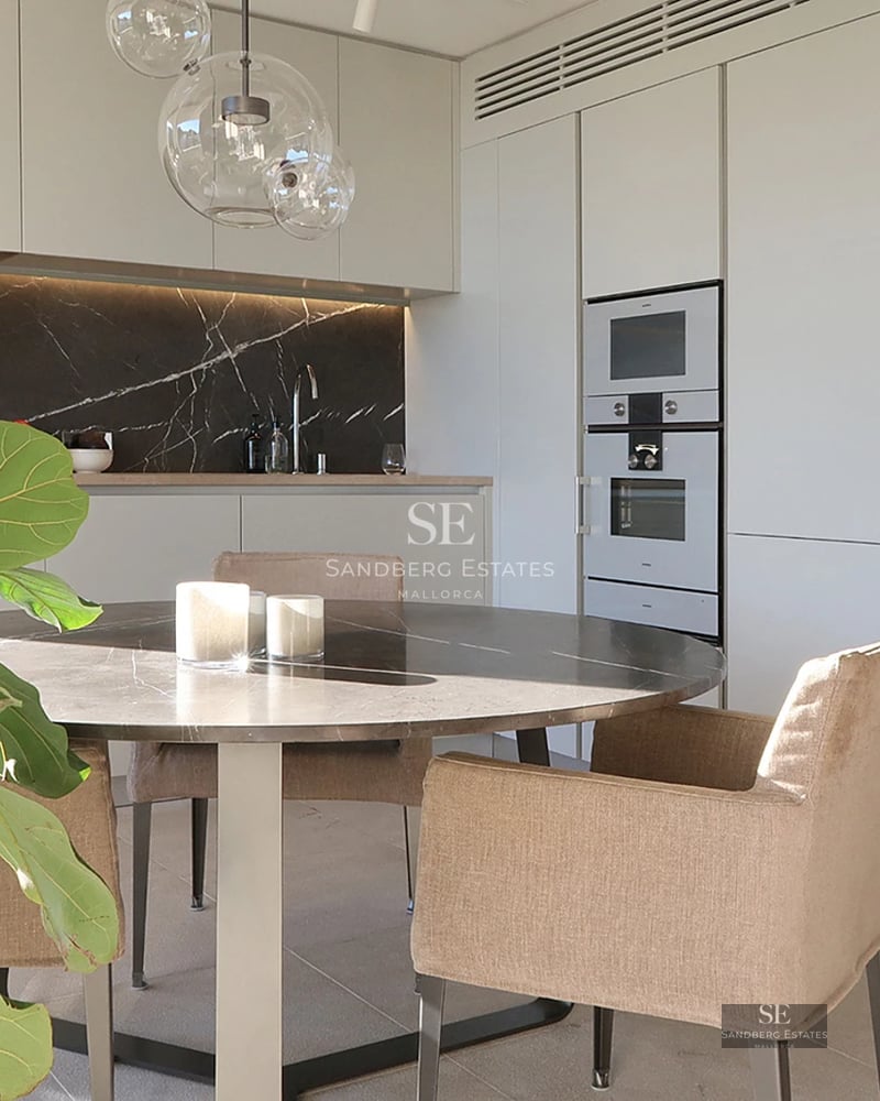 Exterior of modern villa with infinity pool, lush garden, and spacious terraces. Elegant and minimalist architectural design.