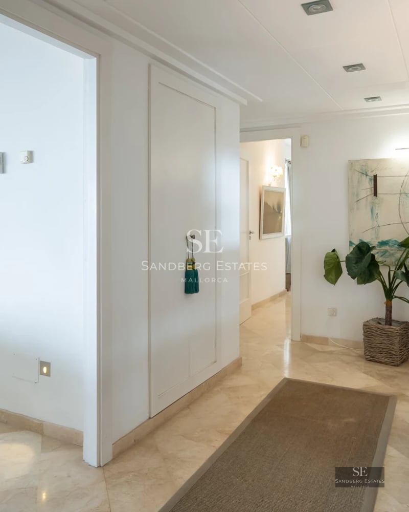 Exterior of a modern house with an infinity pool and sea view. Minimalist architecture, large windows, lush garden.