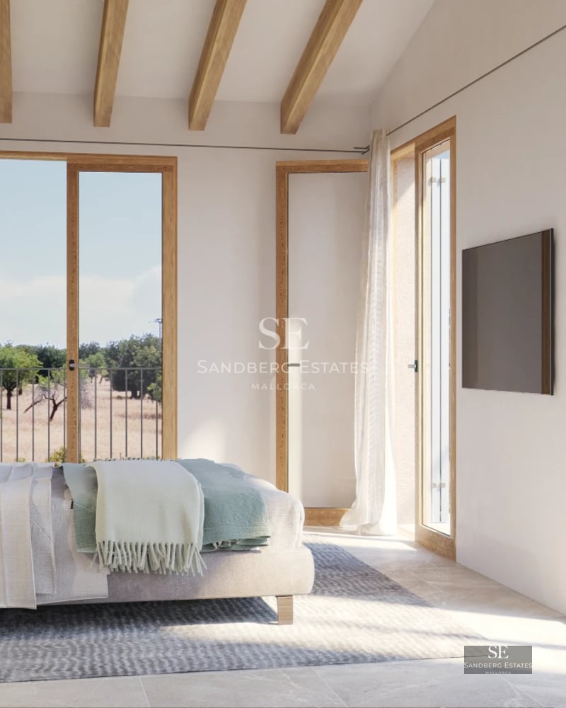 Modern exterior view with infinity pool, wooden deck, and large windows. Minimalist design and lush landscaping.