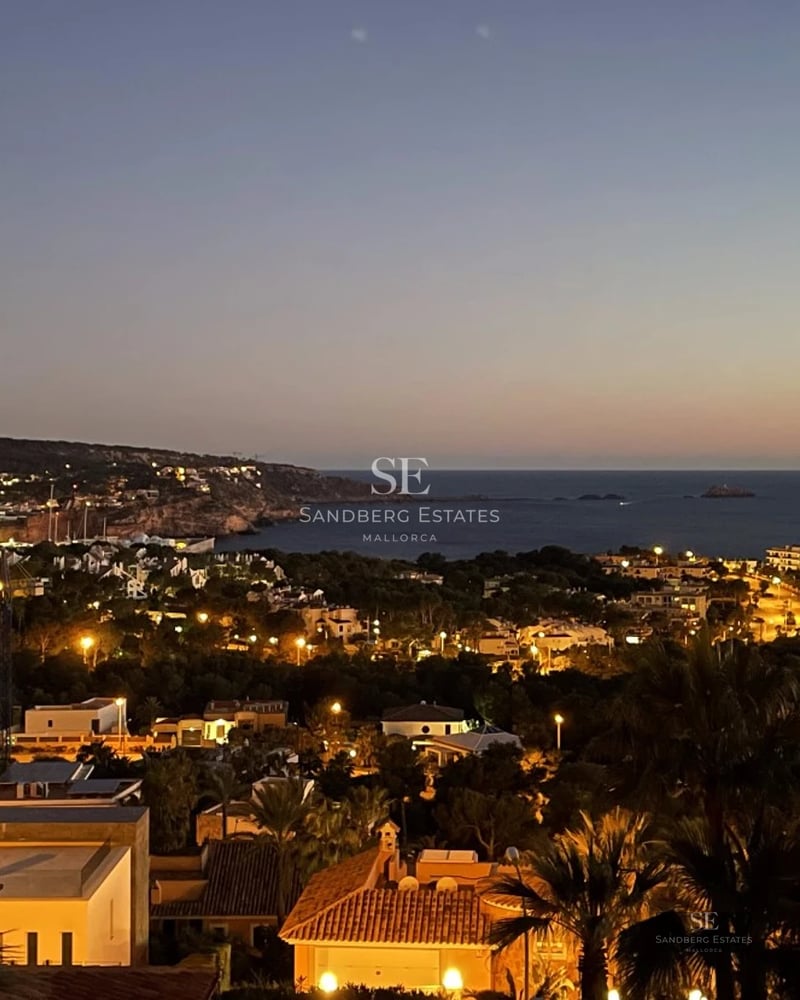 Exterior view of a modern villa with a pool, lush garden, and minimalist architectural design. Natural lighting and neutral color palette.