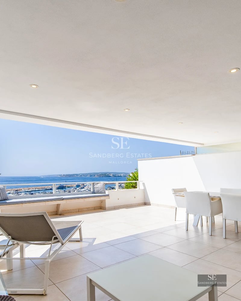 Exterior view of a modern villa featuring a reflective pool, large windows, and minimalist design. Manicured garden and contemporary architecture.