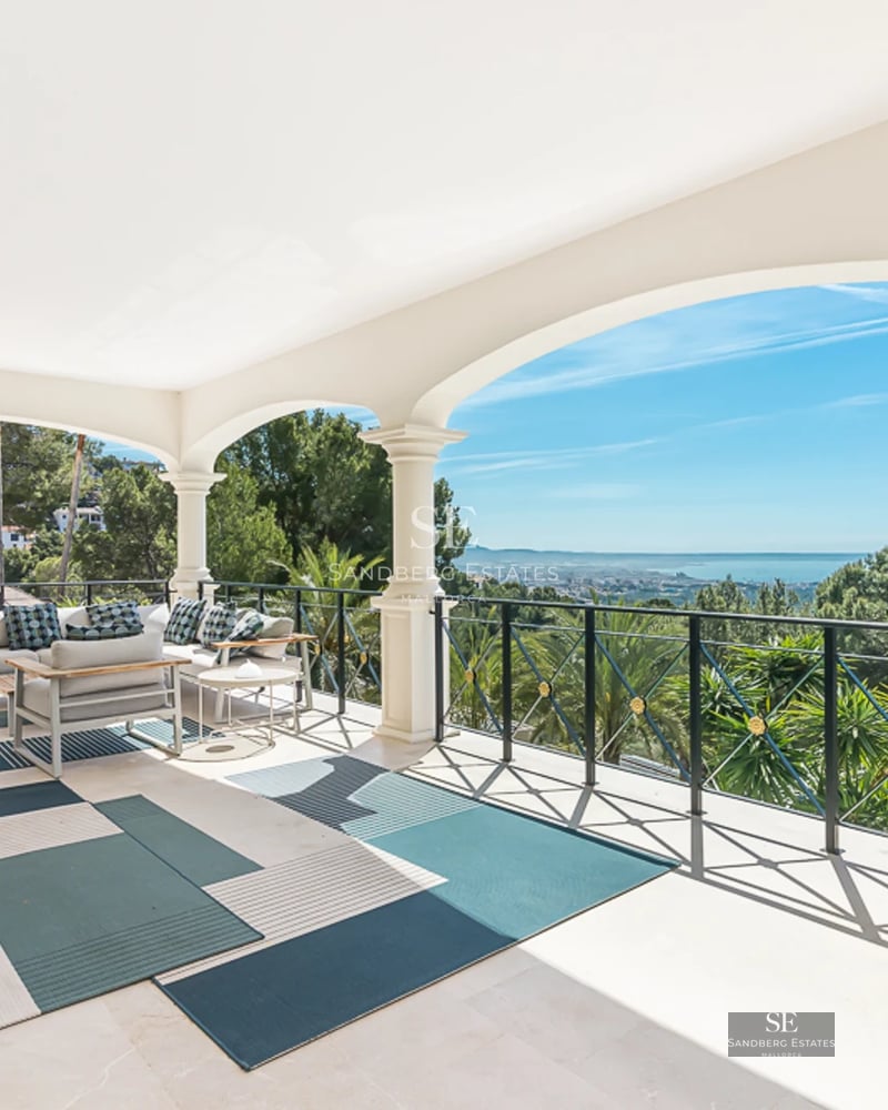 Modern exterior featuring a pool, landscaped garden, and minimalist facade. Soft ambient lighting and large windows.