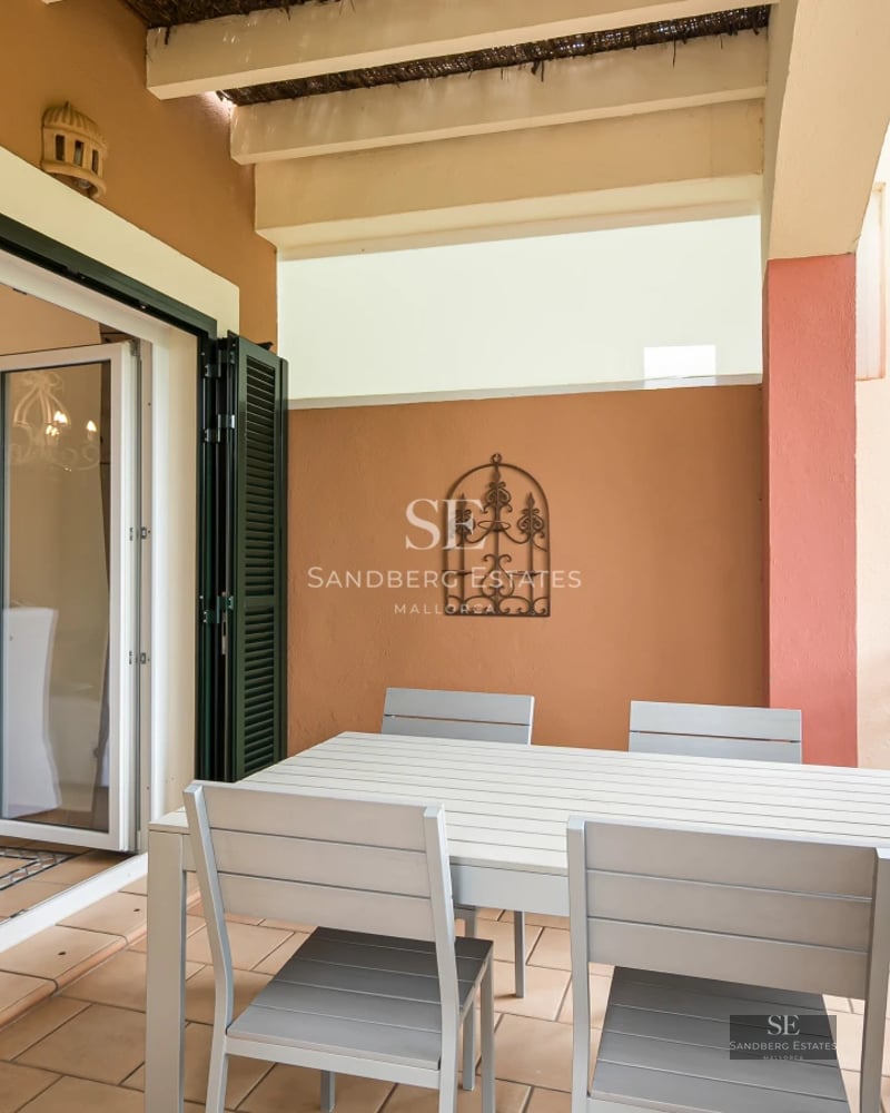 View of a modern terrace with infinity pool and sea views. Minimalist design, elegant furniture, and open spaces.