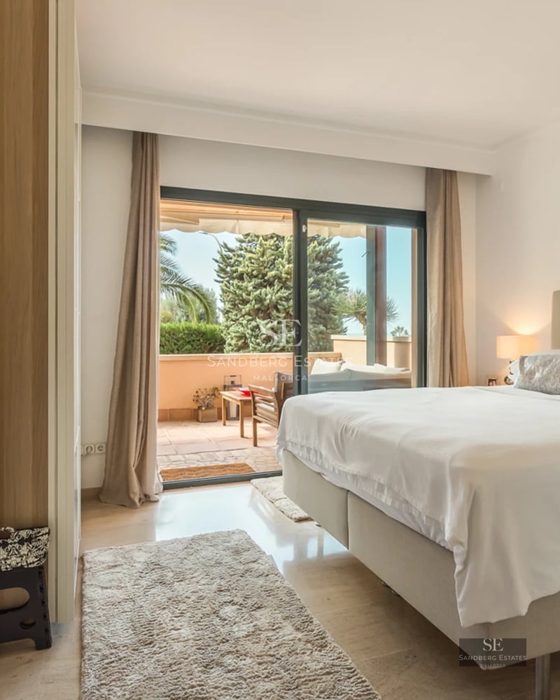 Exterior view of a modern villa with infinity pool, expansive terraces, and lush garden. Minimalist architecture with panoramic windows.