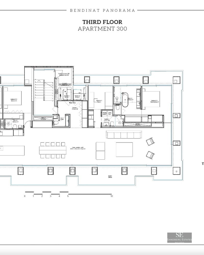 Exterior view of a modern villa with an infinity pool, lush garden, and large windows. Sleek architectural design.