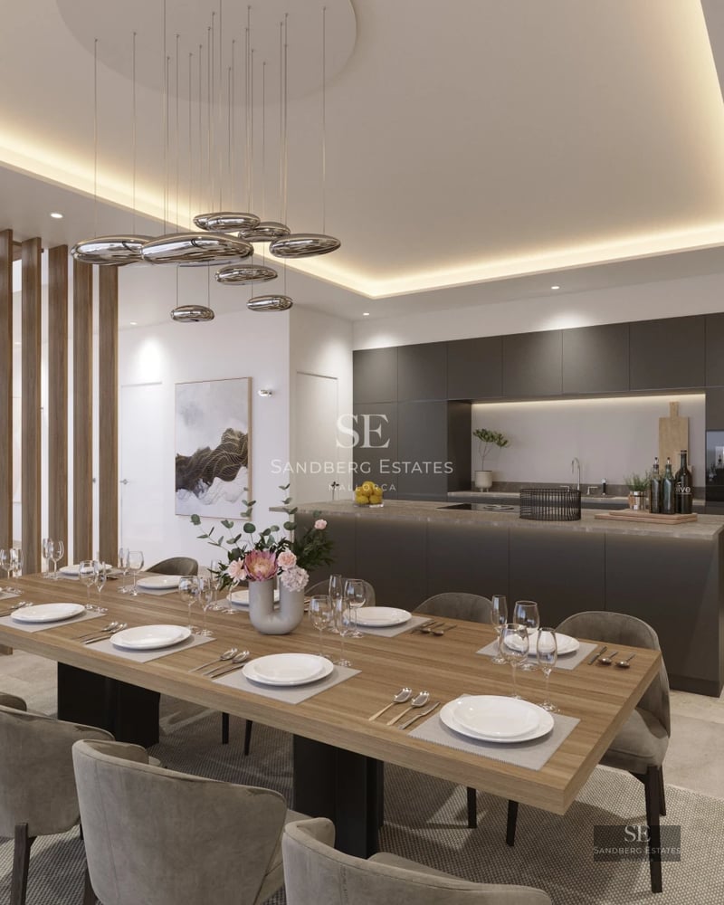 Image of a modern villa with infinity pool, sun loungers, and sea view. Minimalist architecture, large windows. Luxury and comfort.