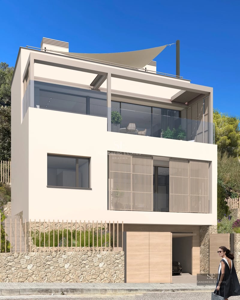 Spacious living room with large windows, light wood floors, and modern furniture. Unobstructed outdoor views. Natural light.