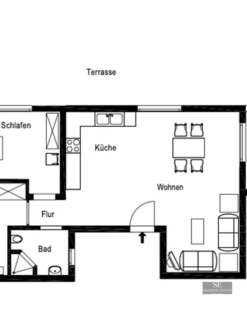 View of a modern villa with a pool, surrounded by gardens and greenery. Contemporary design with large windows and spacious terraces.