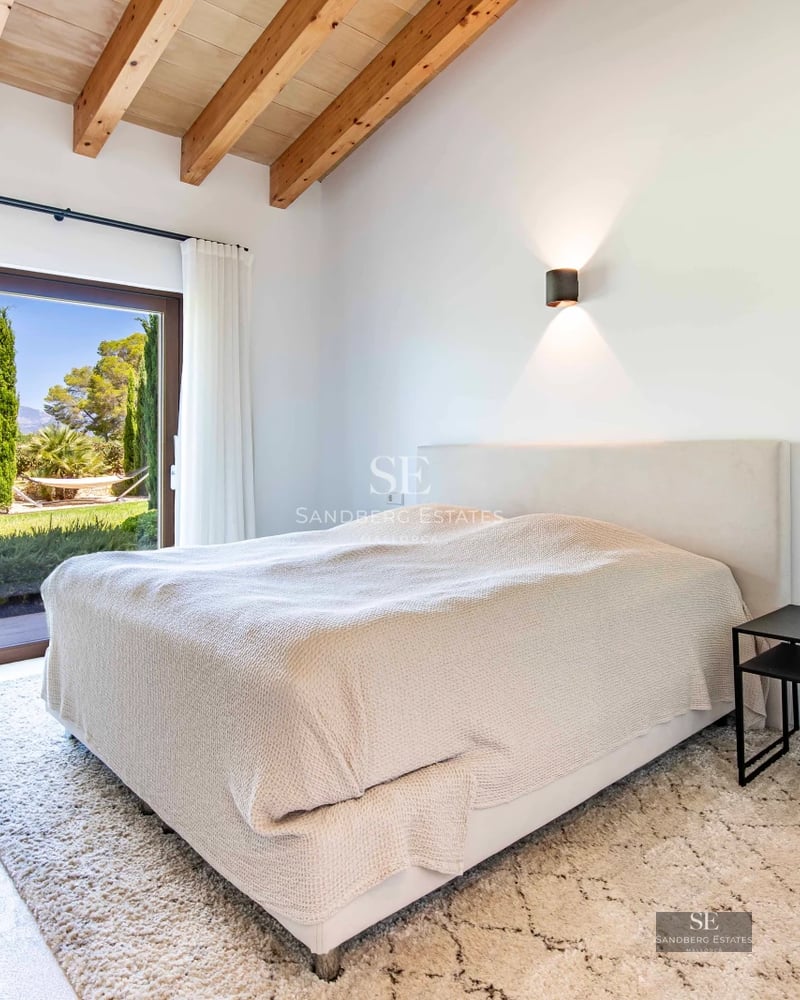 Exterior view of modern villa with infinity pool, lush garden, and expansive terraces. Minimalist architecture and panoramic windows.