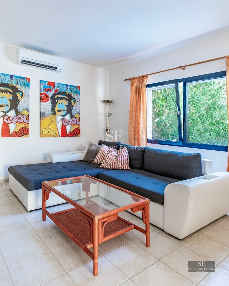 Exterior view of a modern house with a pool, lush garden, and large windows. Minimalist architecture and luxurious finishes.