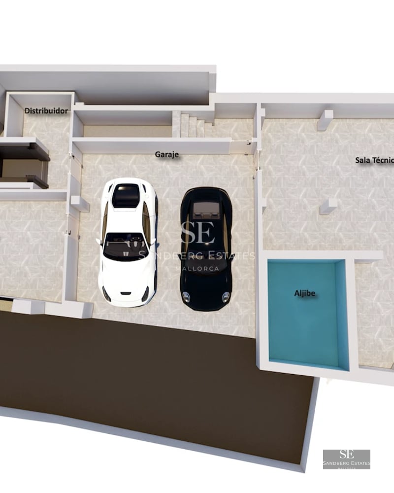 Expansive terrace with pool, sun loungers, and stunning views. Modern design with high-quality finishes. Ideal for relaxation and entertaining.