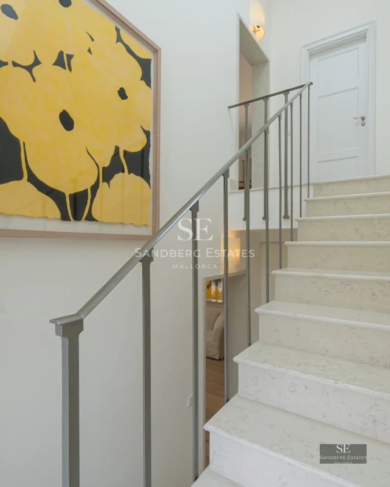 Exterior view of modern villa with a pool. Minimalist design, large windows, lush garden, and elegant terrace.