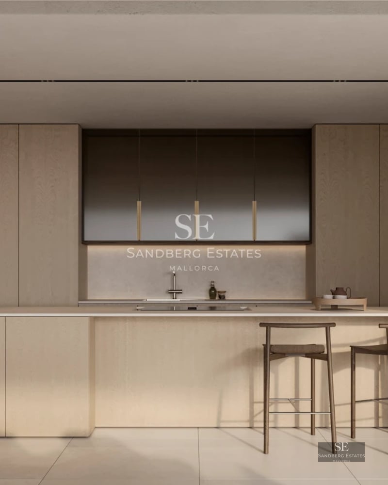 Modern exterior with infinity pool, sun loungers, and panoramic views. Elegant and minimalist design.