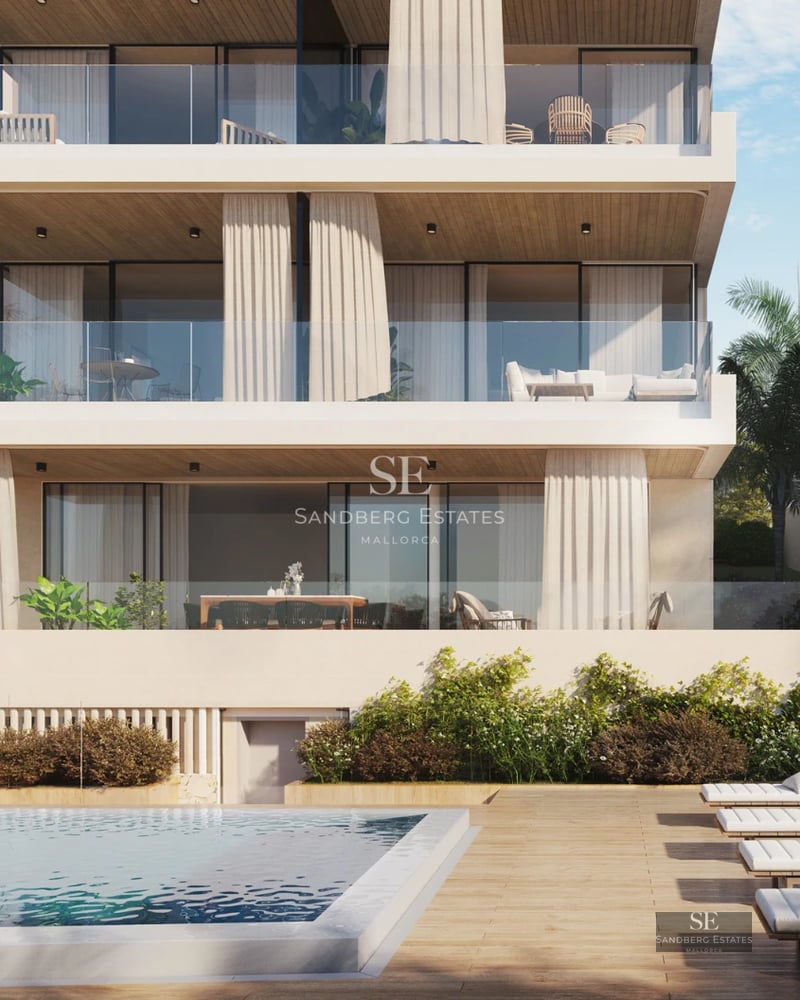 Expansive terrace with infinity pool and panoramic sea views. Modern architecture, elegant furnishings, and abundant natural light.