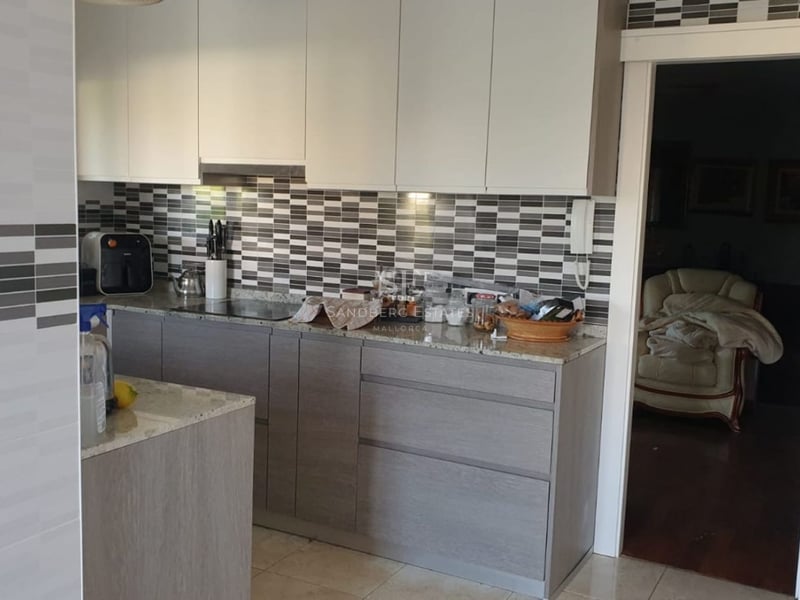 View of a modern villa facade featuring a pool, garden and large windows that illuminate the interior. Minimalist design.