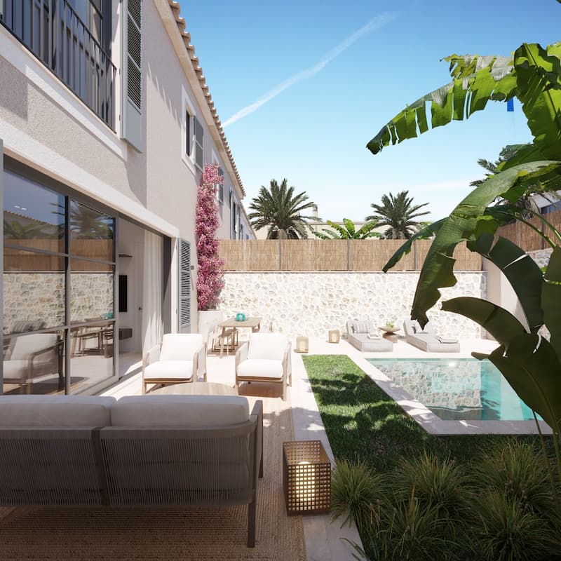 Vaste terrasse avec piscine à débordement et vues panoramiques. Architecture moderne, chaises longues élégantes et végétation luxuriante.