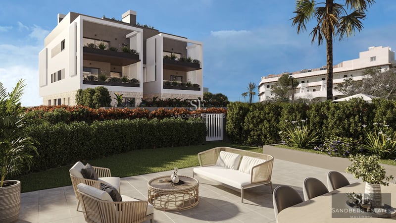 Exterior of a modern villa featuring an infinity pool, expansive terraces, and minimalist architectural design. Panoramic sea views.
