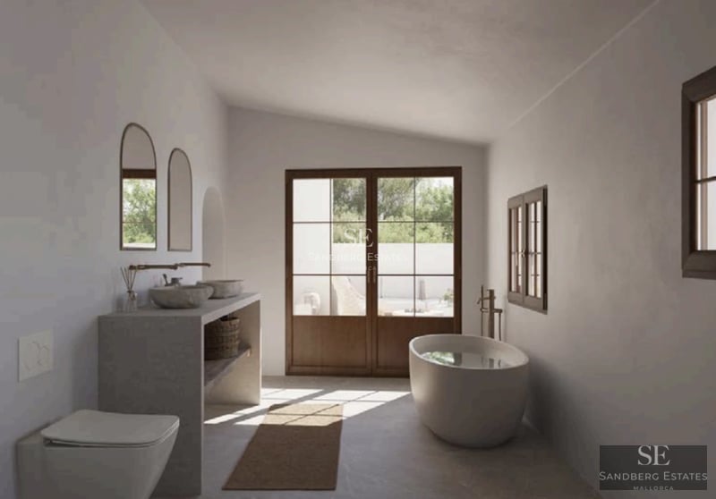 Exterior view of a modern villa with pool, expansive terraces, and lush vegetation. Contemporary architecture and elegant design.