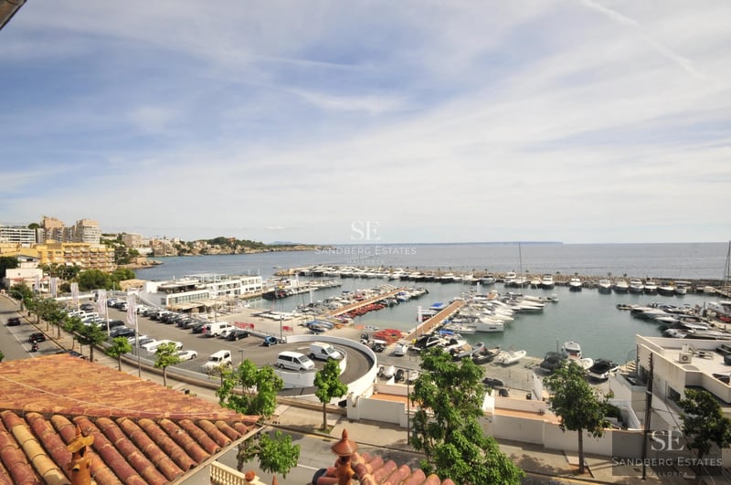 Spacious living room with floor-to-ceiling windows, panoramic views, modern furniture, natural light, and direct terrace access.