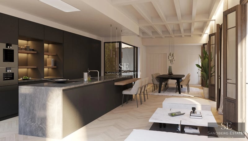 Spacious terrace featuring an infinity pool, panoramic sea views, modern furniture, and a minimalist design. Ideal for relaxation and enjoyment.