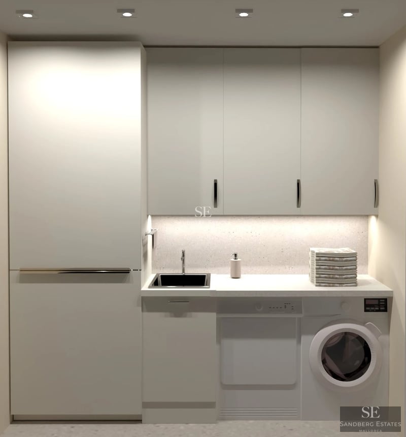 Spacious terrace with panoramic sea views. Modern design with wooden floors and elegant furniture for enjoying the outdoors.