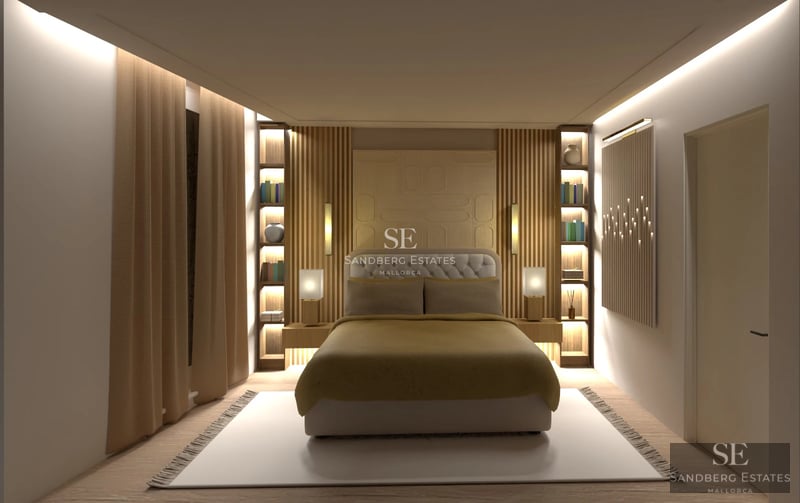 Spacious living room featuring floor-to-ceiling windows, light wood floors, and modern furniture. Abundant natural light, unobstructed views.