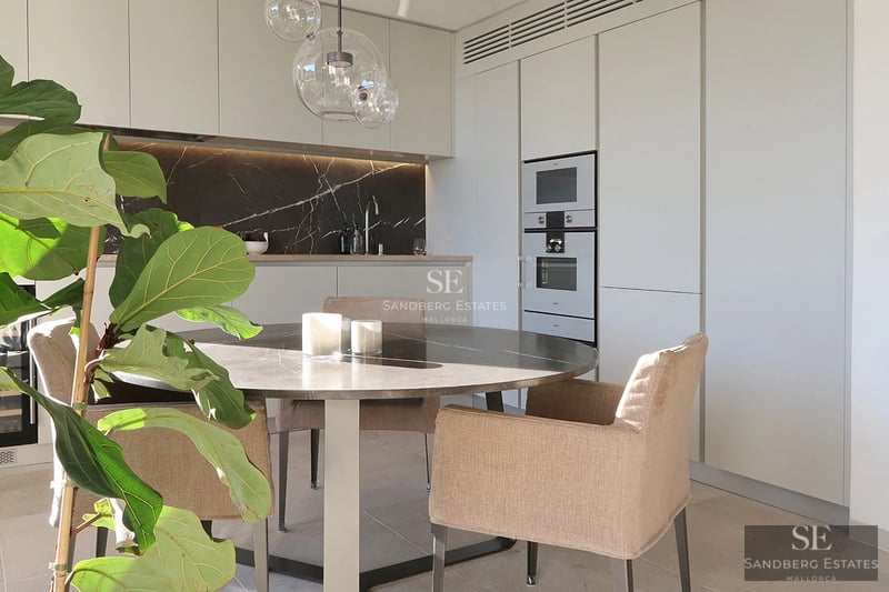 Exterior of modern villa with infinity pool, lush garden, and spacious terraces. Elegant and minimalist architectural design.