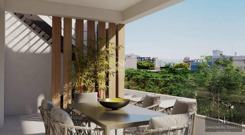 Vista de piscina infinity con borde de cristal. Villa moderna con diseño limpio y minimalista. Entorno natural con árboles.