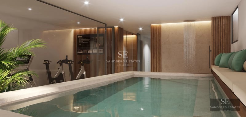 Exterior view of a modern villa featuring an infinity pool, garden, and minimalist design. Bright and elegant architecture.