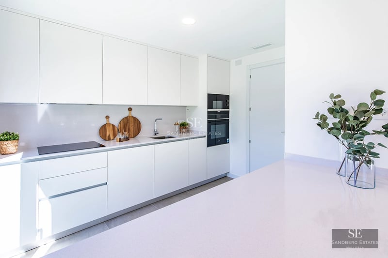 Exterior view of a modern house with pool, garden, and large windows. Minimalist design with luxurious finishes.