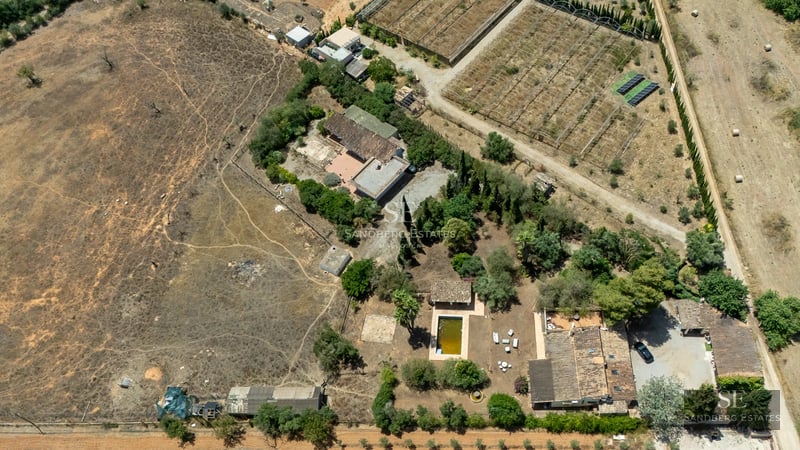 Exterior view of a modern house with a pool, surrounded by greenery. Minimalist architecture, with large windows and clean lines.