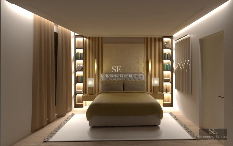 Spacious living room featuring floor-to-ceiling windows, light wood floors, and modern furniture. Abundant natural light, unobstructed views.