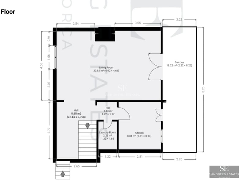 Bright living room featuring large windows, sea views and modern decor. Designer sofa and access to the terrace.