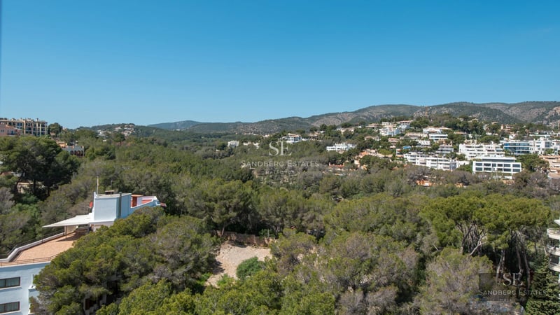 Bright penthouse with large windows, terrace with pool and sea views. Modern design with high-end finishes and elegant furniture.