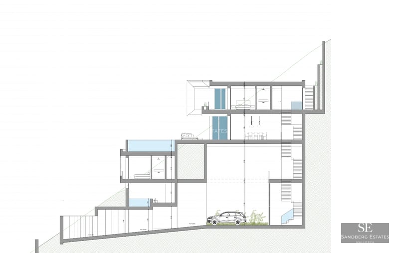 Spacious living room with large windows, beige sofas, glass coffee table, and minimalist decor. Panoramic views.