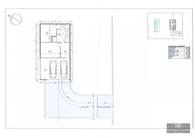 Architectural floor plan showing a two-car garage, laundry room, and storage area in the basement.