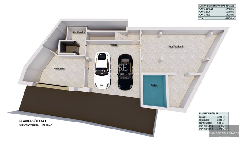 Expansive terrace with pool, sun loungers, and stunning views. Modern design with high-quality finishes. Ideal for relaxation and entertaining.