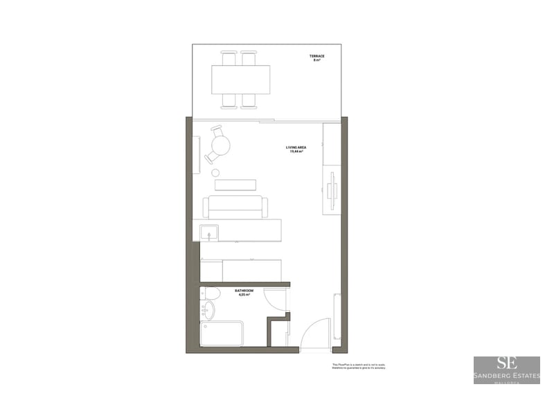 Spacious living room with floor-to-ceiling sea view windows, light wood floors, modern and minimalist decor, abundant natural light.